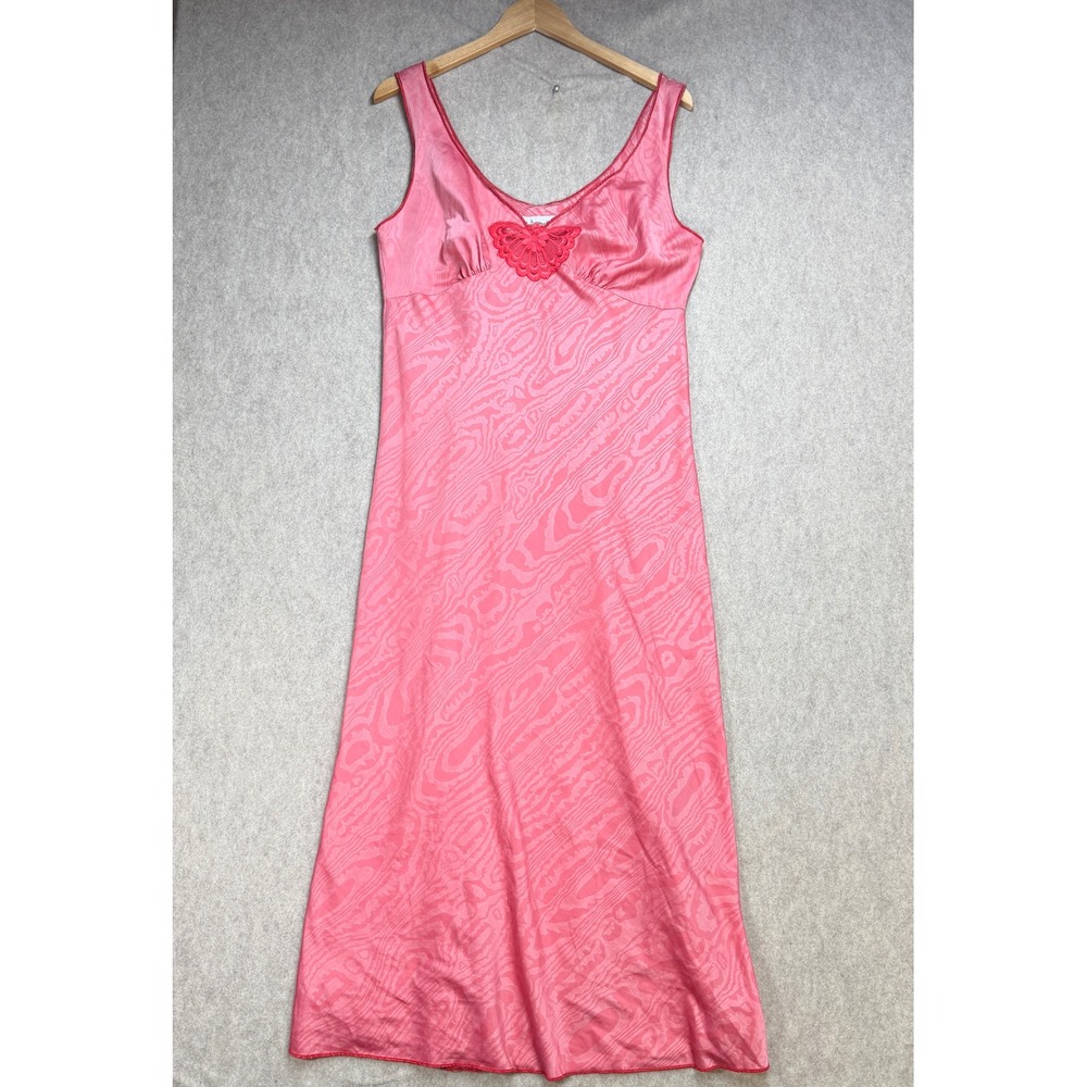 Fernando Sanchez Womens M Pink Vintage Coquette Barbiecore Nightgown Maxi Dress